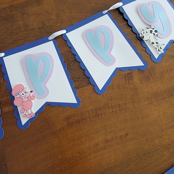 Bluey Happy Birthday Banner Garland - Picture 4 of 8